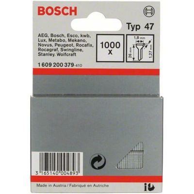 Nail type 47 1,8 x 1,27 x 26 mm 1000 ks Bosch Accessories 1609200379 Rozmery (d x š) 26 mm x 1.8 mm