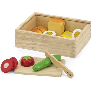 Viga Toys Дървен игрален комплект Viga Toys - Храна за рязане (44541)