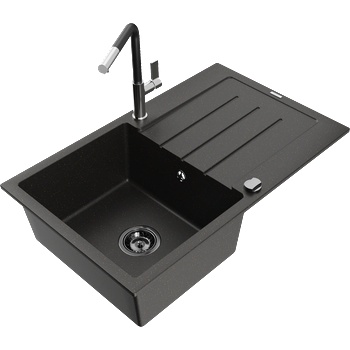 Mexen Bruno гранитна мивка с 1 отделение, с отцедник и кухненски смесител (6513-75-670401-07-B)
