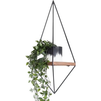 Evila Originals Стенна етажерка Evila Originals 792EVL2743, 23х60 см, Дърво от смърч/метал, Кафяв/черен (792EVL2743)