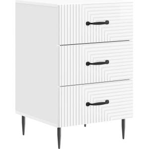 vidaXL Нощен шкаф Бял гланц 43 x 41 x 66, 5 см Инженерна дървесина (894789)