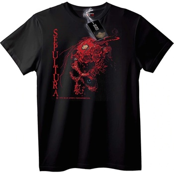 NOONEBRAND Тениска Черепа на Sepultura с червена роза - 7XL, Black