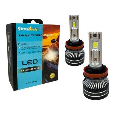 StreeTech Лед крушки - Led система H11 / H8 / H9 Streetech модел STN2 за фарове - 150 000 Лукса, 45W - Canbus 6000K - 15