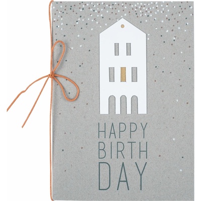 Papírové přání k narozeninám LITTLE HOUSE HAPPY BIRTHDAY