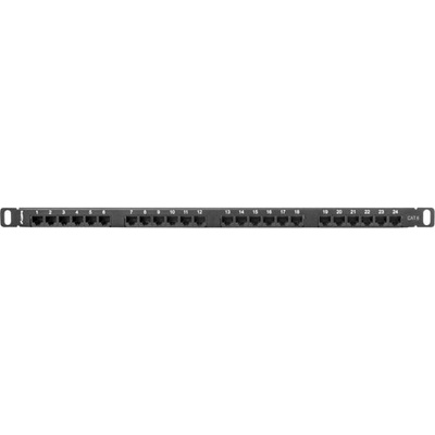 Lanberg Пач панел, Lanberg patch panel 24 port 0.5U CAT. 6, black (PPU6-0024-B)