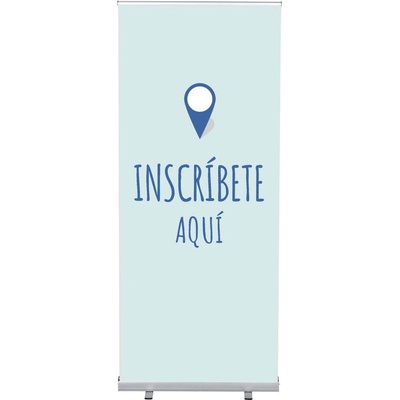 Jansen Display Set Roll-baneru Budget s vytištěným motivem, Přihlášení, modrý, španělsky, 870 x 2080 mm – Hledejceny.cz