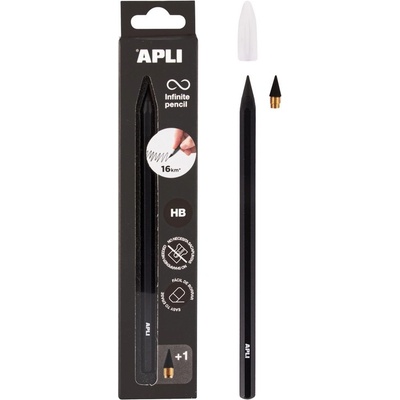 Apli Infinite Nekonečná tužka černá 2 kusy hrotu, délka psaní 16 km bez ořezávání