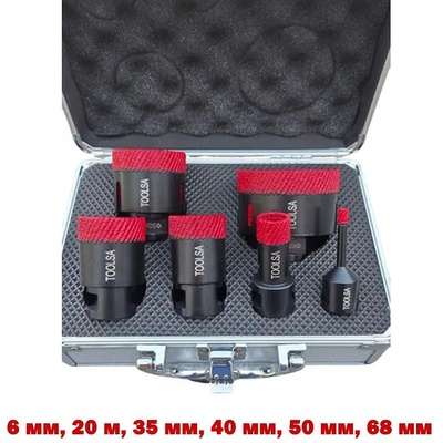 UNI STR Боркорона диамантена, за фаянс, гранитогрес, теракот, 6-68 мм, m14, 6 бр (uni-01012425)