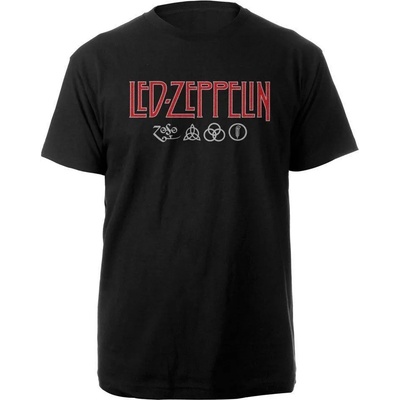 Led Zeppelin Logo & Symbols Black XL Риза (LZTS01MB04)