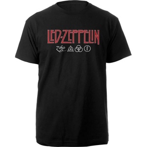 Led Zeppelin Logo & Symbols Black XL Риза (LZTS01MB04)
