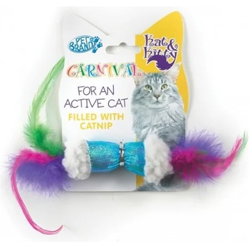 EBI Играчка за котки Pet Brands Sheep & Feather - играчка с вълна, пера, звънче и котешка трева 4cm x 15cm x 13cm - Pet Brands Англия CPCT841