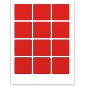 CDRmarket Самозалепващи етикети 60 x 60 мм, 12 етикета, A4, 20 листа, червени (R0ECO.6060RED)