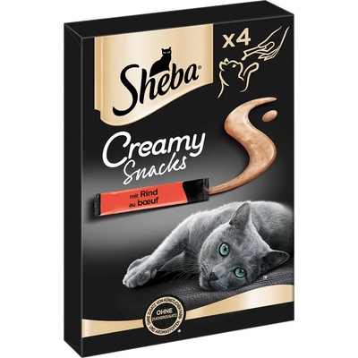 Sheba 4х12г Creamy Snacks Sheba, лакомство за котки - говеждо