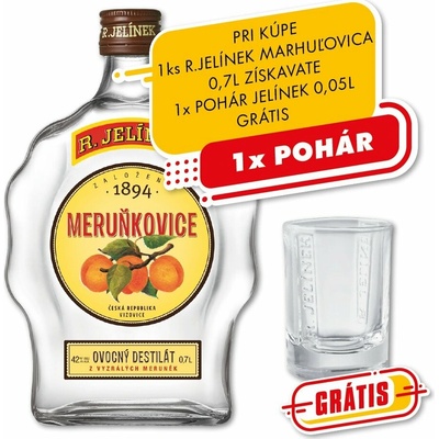 Rudolf Jelínek Marhuľovica 42% 0,7 l (čistá fľaša)