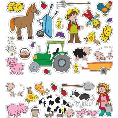Fiesta Crafts znovupoužiteľné samolepky so scénou farma