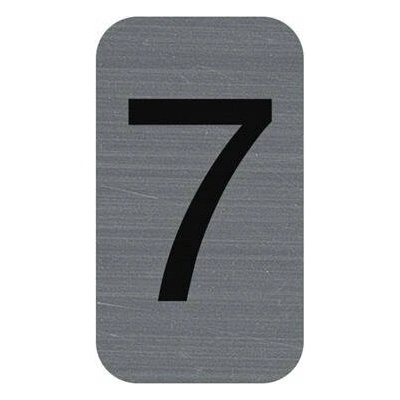 Informačná tabuľka, samolepiaca, 2,5x4,4 cm, hliníkový vzhľad, EXACOMPTA, č. 7