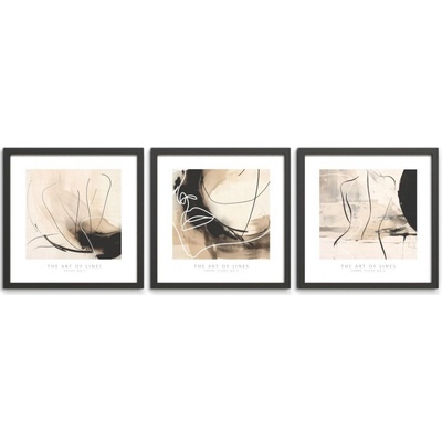 Obraz v ráme Gallery, 30 × 30 cm, sada 3 ks, OB-14915