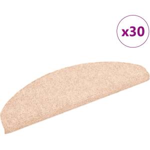 vidaXL Изтривалки за стълби, самозалепващи се, 30 бр. , 65x21x4 см, светлокафяви, полукръгли, големи (3365655)