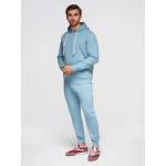 Ombre Clothing Мъжки памучен спортен комплект суитшърт + панталони jogger - син V7 Z121 Ombre Clothing Ombre Clothing | Sin | МЪЖЕ | M
