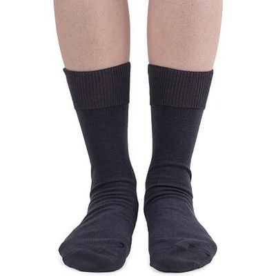 Bavlnené ponožky s voľným lemom tmavo sivé