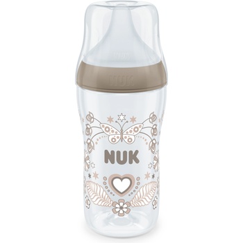 Nuk Шише със силиконов биберон NUK - Perfect Match, 260 ml, размер M, Сърце (10216014)