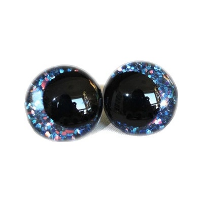 Oči bezpečnostní třpytivé šilhavé - 14mm, tmavě modrá