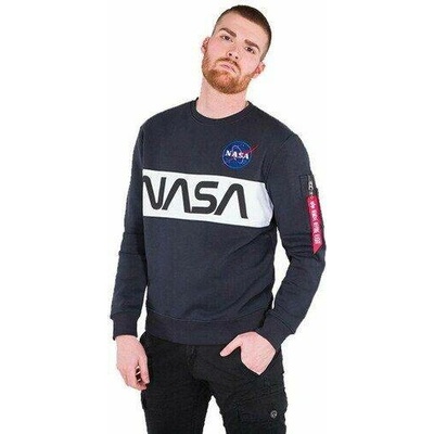 Alpha Industries mikina NASA Inlay Sweater modrá