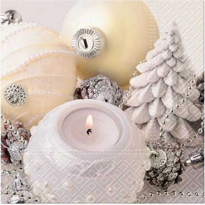 PAW2 Papírové ubrousky PAW Christmas white 20 ks 33x33cm