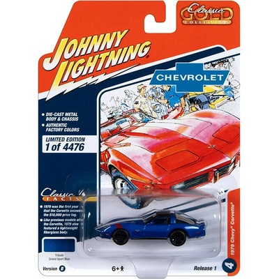 Johnny Lightning Chevrolet Corvette 1979 modrý 1:64