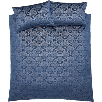 Image 1 of Catherine Lansfield Синьо спално бельо за двойно легло 200x200 cm Art Deco Pearl - Catherine Lansfield (BD/56948/W/DQS/NA)