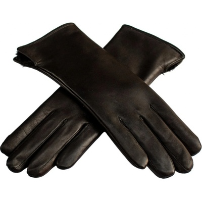 Carlsbad Hat dámské kožené rukavice s kožíškem vlněná podšívka černé