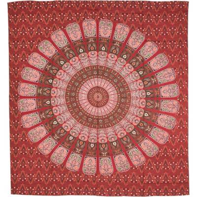 Sanu Babu přehoz na postel pestrobarevná mandala 210 x 230 cm