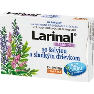 Dr. Müller LARINAL so šalviou a sladkým drievkom tbl bez cukru so sladidlom 1x16 ks