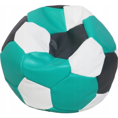 Fitmania Fotbalový míč XXL + podnožník vzor 35 ČERNO TYRKYSOVO BÍLÁ – Zbozi.Blesk.cz