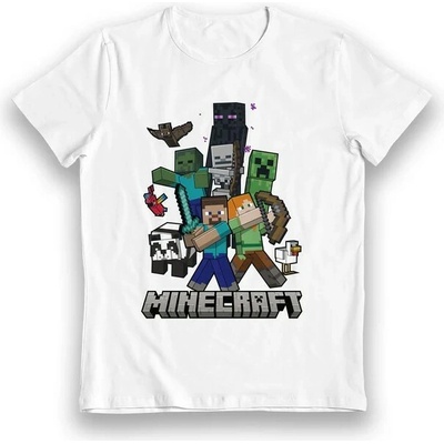 Bioworld Entertainment Minecraft Characters Tower White Kids T-Shirt biele