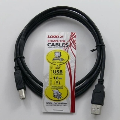 Logo 30260 USB (2.0), USB A M- USB B M, 1.8m, černý