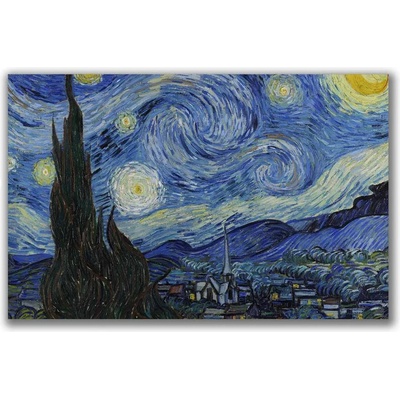 Wallxpert Декоративна картина Wallxpert 978VNC1174, Звездна нощ на Винсент Ван Гог, 45х70 см, Син (978VNC1174)