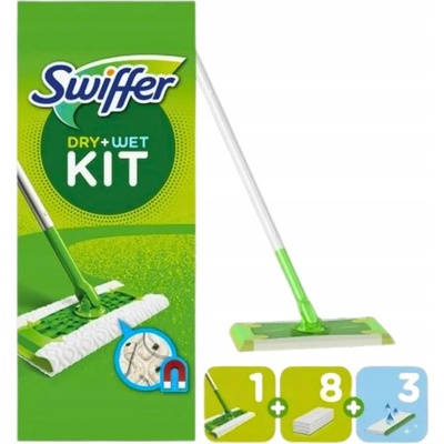 Swiffer mop startovací sada 8+3 Mokré a suché náplně + mop – Zboží Dáma
