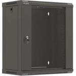Lanberg Рак шкаф Lanberg 19" стенен 12U 540x350mm, стъклена врата, черен (WF03-5312-10B)
