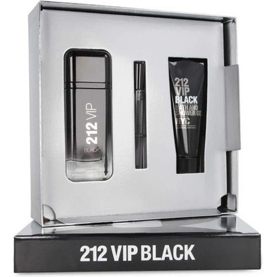 Carolina Herrera 212 VIP Men Black EDP 100 ml + sprchový gél 100 ml + EDP 10 ml darčeková sada