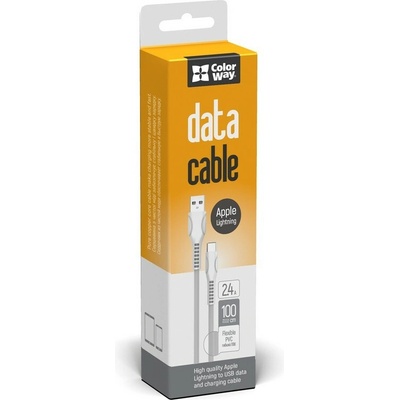 ColorWay CW-CBUL027-WH USB Apple Lightning (line-drawing), 2.4A, 1m, bílý