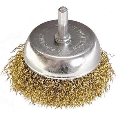 MTX Четка за бормашина, 65 mm, чашковидна с опашка, вълнообразна стоманена тел MTX