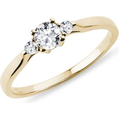 Klenota Zlatý prsteň s tromi diamantmi k0639013