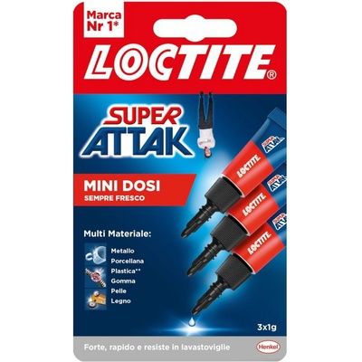 Loctite SUPER ATTAK univerzálne sekundové lepidlo mini 3x1g