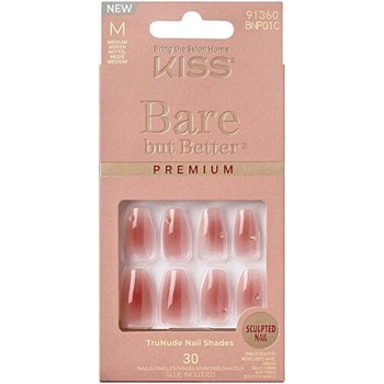 KISS Nalepovacie nechty Bare-But-Better Premium Nails Shine 30 ks
