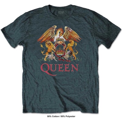 Queen tričko Classic Crest Navy Blue