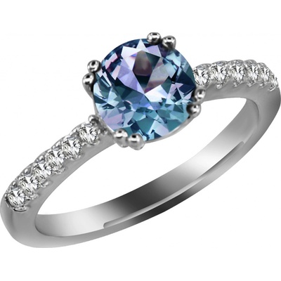 Royal Fashion stříbrný pozlacený prsten Alexandrit DGRS0012 WG