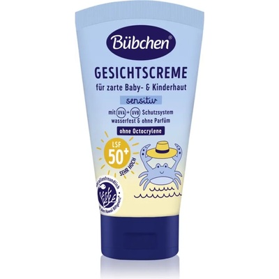 Bübchen Sensitive Sun Protection Face Cream SPF 50+ защитен детски крем за лице SPF 50+ 6 m+ 50ml