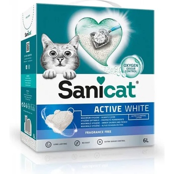 Sanicat Active White Natural - котешка тоалетна висококачествен бял бентонит - натурална - 10 литра