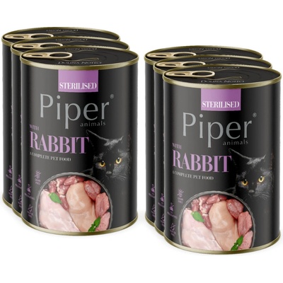 PIPER Cat Sterilised králik 6 x 400 g